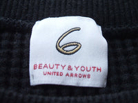 ROKU 6 BEAUTY&YOUTH サーマルシャツ THERMAL CREW NECK 6SLEEVE 長袖 ブラック レディース ロクビューティアンドユース【中古】0-0515M◇