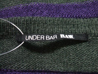 UNDER BAR RAW. ボーダーニット ニット グレー　パープル レディース アンダーバー ロウ.【中古】0-1008M▲