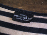 marimekko ボーダーワンピース　160 ワンピース ブラック ベージュ レディース マリメッコ【中古】0-1019M△