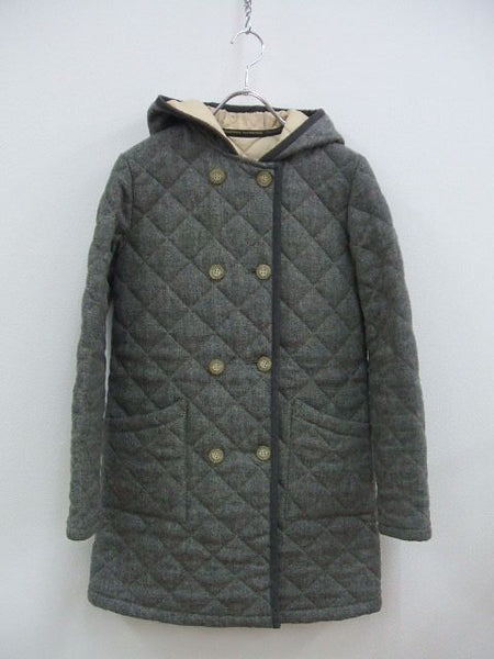 Traditional Weatherwear キルティングフードコート サイズ34 グレー レディース トラディショナルウェザーウェア【中古】0-1222A♪