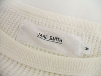 JANE SMITH ワッフル サイズ36 コットン カットソー ホワイト レディース ジェーン スミス【中古】1-0221T♪