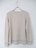 Max Mara/コットンウール/スパンコール装飾/ニット/セーター/マックスマーラ/グレージュ【中古】【レディース】1-0823T▲