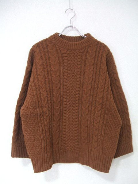 ROKU 6 BEAUTY&YOUTH CABLE KNIT ケーブルニット セーター ブラウン レディース ロクビューティアンドユース【中古】1-1009T▲