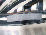 theory luxe シルク　ストライプ　サイズ38 スカート ホワイト　ネイビー レディース  セオリーリュクス【中古】2-0202M▲