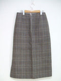 AURALEE DOUBLE FACE CHECK HAND-SEWN SLIT SKIRT ダブルフェイスチェックスリットスカート  スカート グレー レディース  オーラリー【中古】2-0214T▲