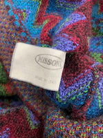 Missoni イタリア製 モヘア混 総柄 カーディガン ブルー 多色 レディース ミッソーニ【中古】2-1002T▲