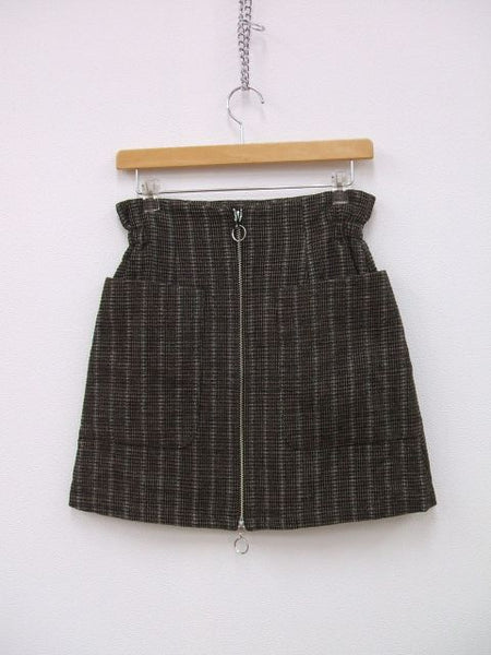 PHEENY Mole stripe mini skirt   新品タグ付 モールストライプ ミニスカート ブラウン レディース フィーニー【中古】2-1005T∞