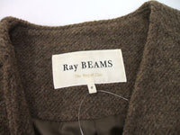 Ray Beams ノーカラーラップコート ツイード素材 コート ブラウン レディース レイビームス【中古】2-1215A◆