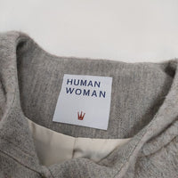 HUMAN WOMAN サイズS サイドスリット ノーカラー コート ピンクベージュ レディース ヒューマンウーマン【中古】2-1225T♪