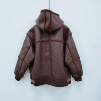 ROKU 6 BEAUTY&YOUTH FAKE LEATHER×BOA ZIP BLOUSON  フェイクレザーブルゾン ジャケット エンジ レディース ロクビューティアンドユース【中古】3-0108A∞