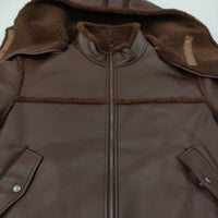 ROKU 6 BEAUTY&YOUTH FAKE LEATHER×BOA ZIP BLOUSON  フェイクレザーブルゾン ジャケット エンジ レディース ロクビューティアンドユース【中古】3-0108A∞