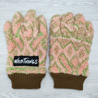 WILD THINGS/GRIP SWANY PATTERNED PILE GLOVE ボア グローブ 手袋 サーモンピンク キミドリ オレンジ メンズ ワイルドシングス/グリップスワニー【中古】3-1206T◎