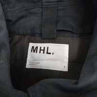 MHL. 595-0210502 UNEVEN COTTON CANVAS ダウンライナー付 スタンドカラー コート ネイビー レディース エムエイチエル【中古】3-1116A♪