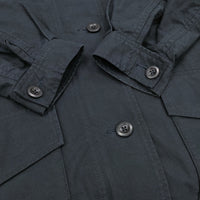 MHL. 595-0210502 UNEVEN COTTON CANVAS ダウンライナー付 スタンドカラー コート ネイビー レディース エムエイチエル【中古】3-1116A♪