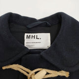 MHL. 595-5210507 ウール サイズ3 ロング丈 ダッフルコート ネイビー レディース エムエイチエル【中古】3-1105A♪