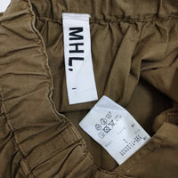 MHL. コットンギャザースカート 595-7132505 サイズ1 スカート ブラウン レディース エムエイチエル【中古】4-0304M♪