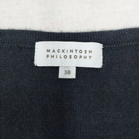 MACKINTOSH PHILOSOPHY サイズ38 Vネック 七分袖 ニット 濃紺 レディース マッキントッシュフィロソフィー【中古】3-0820T◎