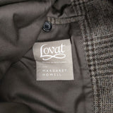 MARGARET HOWELL/Lovat 578-8212003 MILL CHECK WOOL チェック チェスターコート ブラウン マーガレットハウエル/ラバット【中古】3-1118A♪