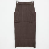 AURALEE 新品 A21AS03LW LAMB WOOL RIB KNIT SKIRT サイズ0 定価39600円 ロングスカート ブラウン レディース オーラリー【中古】3-0902T♪