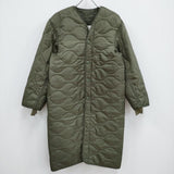 Rothco LINER/FIELD JACKET キルティングライナーコート X-SMALL ミリタリー ノーカラー コート カーキ レディース ロスコ【中古】3-1223T♪