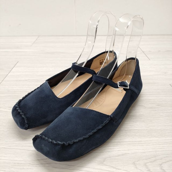 Clarks 新品 Freckle Bar スウェード サイズUK7 ワンストラップ フラット シューズ・靴 ネイビー レディース クラークス【中古】3-1109T◎