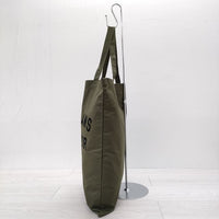 R&D.M.Co- OMT PRINT TOTE BAG ロゴトートバッグ コットン トートバッグ カーキ レディース オールドマンズテーラー【中古】3-1113G◎