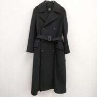 maison de SOIL メルトンウール WOOL DOUBLE BREASTED COAT ベルト付き サイズ2 コート ブラック レディース メゾンドソイル【中古】3-1118A♪