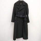 maison de SOIL メルトンウール WOOL DOUBLE BREASTED COAT ベルト付き サイズ2 コート ブラック レディース メゾンドソイル【中古】3-1118A♪