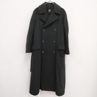 maison de SOIL メルトンウール WOOL DOUBLE BREASTED COAT ベルト付き サイズ2 コート ブラック レディース メゾンドソイル【中古】3-1118A♪