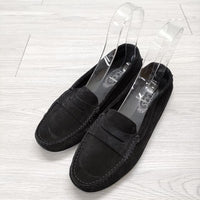 TOD'S スウェード ドライビングシューズ 39 1/2 ローファー ブラック レディース トッズ【中古】3-1122G◎