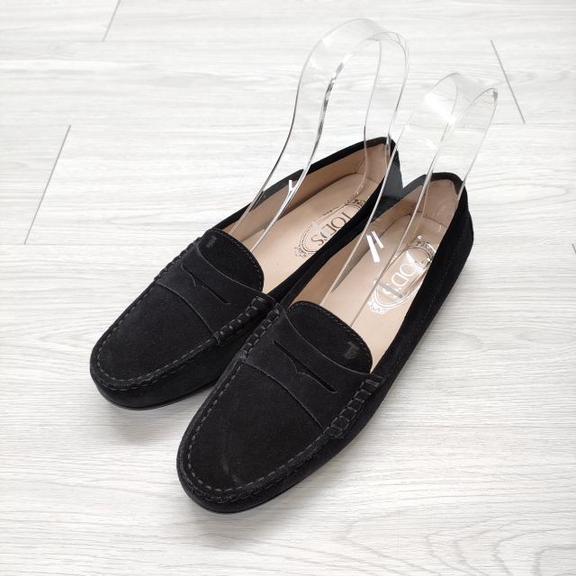 TOD'S 未使用品 スウェード ドライビングシューズ フラット 39