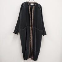 kotohayokozawa プリーツコート PLEATS COAT 定価64900円 KT21A-PCT ノーカラー コート ブラック レディース  コトハヨコザワ【中古】3-1116T♪