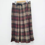 Toujours Kilt Pleated Long Skirt 定価63800円 サイズ1 チェック ロングスカート ブラウン レッド レディース トゥジュー【中古】3-1119T◎