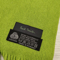 Paul Smith 新品 フリンジ 無地 ウール ストール マフラー キミドリ レディース ポール・スミス【中古】3-1212T◎