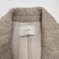 ARGUE ALPACA WOOL BOXY COAT ウールアルパカ オーバーサイズコート ボタンレス チェスターコート ベージュ アギュー【中古】3-1202A♪