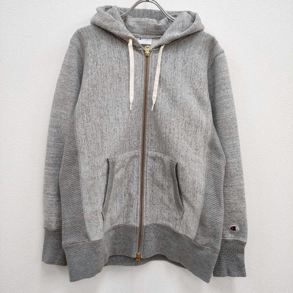 Champion リバースウィーブ REVERSE WEAVE css5112 ジップアップ 裏起毛 サイズM パーカー グレー レディース チャンピオン【中古】3-1215T♪