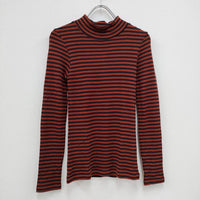 Steven Alan ウール ボーダー セーター  BORDER TURTLE NECK ニット レッド ブラック レディース スティーブンアラン【中古】3-1225T☆