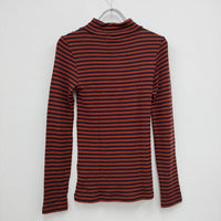 Steven Alan ウール ボーダー セーター  BORDER TURTLE NECK ニット レッド ブラック レディース スティーブンアラン【中古】3-1225T☆