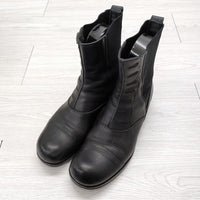 BEAUTIFUL SHOES BUTTONED SIDEGORE サイドゴア 5 1/2 ローヒール ショート ブーツ ブラック レディース ビューティフルシューズ【中古】3-1225T◎