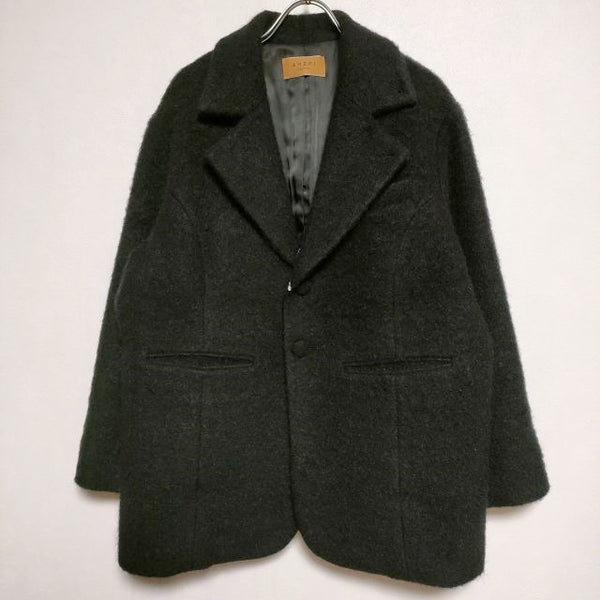 AMERI UNDRESSED UND 2WAY MOHAIR SHAGGY BIG JACKET ウールシャギー ジャケット ブラック レディース アメリ【中古】3-1224T∞