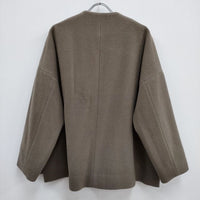 nest Robe 01204-1036 ウールモッサーノーカラーショートジャケット コート グレー系 レディース ネストローブ【中古】3-1223T♪