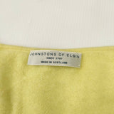 JOHNSTONS OF ELGIN カシミヤ サイズ34 87cm Vネック ニット イエロー レディース ジョンストンズオブ エルガン【中古】3-1226T◎