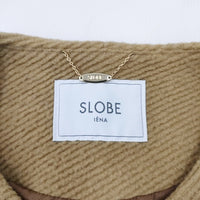 IENA SLOBE 18-020-912-3210-4-0 ノーカラー ロングコート ウール コート 18AW ベージュ レディース イエナ スローブ【中古】3-1226A◎