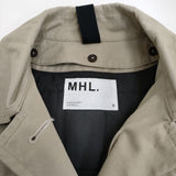 MHL. PROOFED COTTON NYLON TWILL 595-2210501 定価59400円 ライナー付き ステンカラーコート 22AW ベージュ エムエイチエル【中古】3-1230T♪