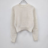 H BEAUTY&YOUTH ALPACA BOUCLE CROPPED KNIT PULLOVER 定価24200円 アルパカ混 セーター ニット アイボリー系 レディース エイチビューティアンドユース【中古】4-0106T☆