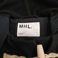 MHL. TOUGH WOOL MELTON メルトン 595-9210503 サイズ1 ダッフルコート ブラック レディース エムエイチエル【中古】4-0115A♪