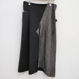 Y's WOOL GABARDINE FLARED SKIRT WITH GUSSETS 定価57200円 ロングスカート 23AW ブラック グレー レディース ワイズ/Yohji【中古】4-0113T♪