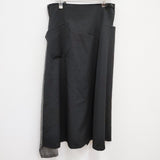 Y's WOOL GABARDINE FLARED SKIRT WITH GUSSETS 定価57200円 ロングスカート 23AW ブラック グレー レディース ワイズ/Yohji【中古】4-0113T♪