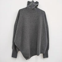 CITYSHOP 23-080-042-7040-3-0 ASYMMETRY TURTLE PULLOVER タートルネック セーター ニット 23AW グレー シティショップ【中古】4-0115T♪