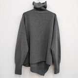 CITYSHOP 23-080-042-7040-3-0 ASYMMETRY TURTLE PULLOVER タートルネック セーター ニット 23AW グレー シティショップ【中古】4-0115T♪